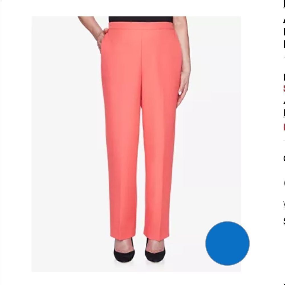 NWT Alfred Dunner Sz 18 Coral stretch slacks
